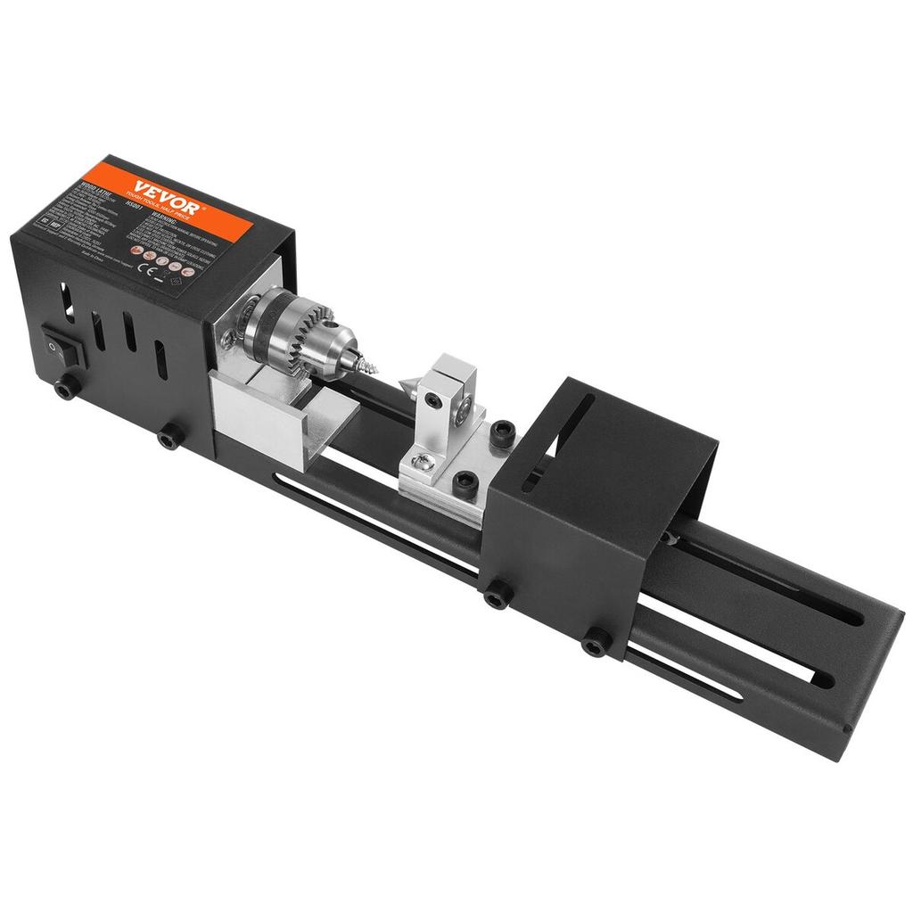 Mini Lathe Machine, 2.76 in x 6.3 in, 24VDC 96W Mini Wood Lathe Tools Milling Machine Accessories, 7 Speeds 4220/5300/5650/6350/6660/7050/8450 RPM,