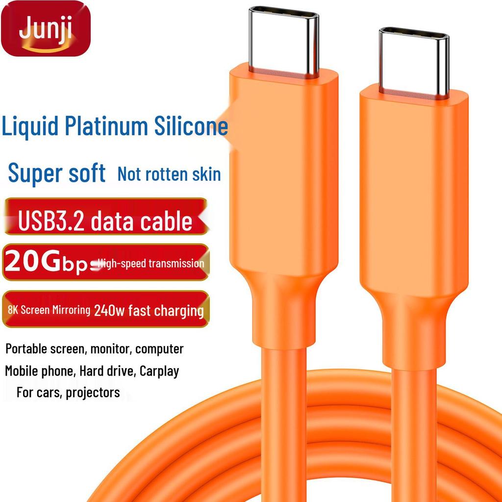 Кабель Type-C - Type-C USB3.2 Gen2x2 Male, быстрая зарядка 100 Вт PD, проекция 4K.