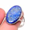 Natural Lapis Lazuli Gemstone 925 Sterling Silver Jewelry Ring Size 9.5 F9h23