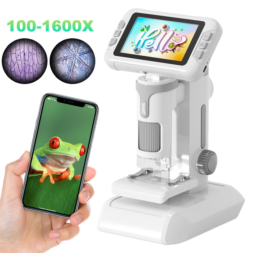 Microscope for Kids Handheld Microscope Camera 100-1600X Portable Microscope Educational Science Birthday Gifts for Girls Boys