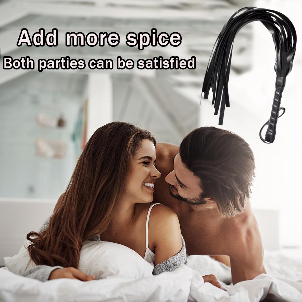 Leather Fun Whip for Couples, Soft & Durable Flogger, SM Spanking Paddle for Roleplay, Fetish, and Cosplay Fun Sex Toy