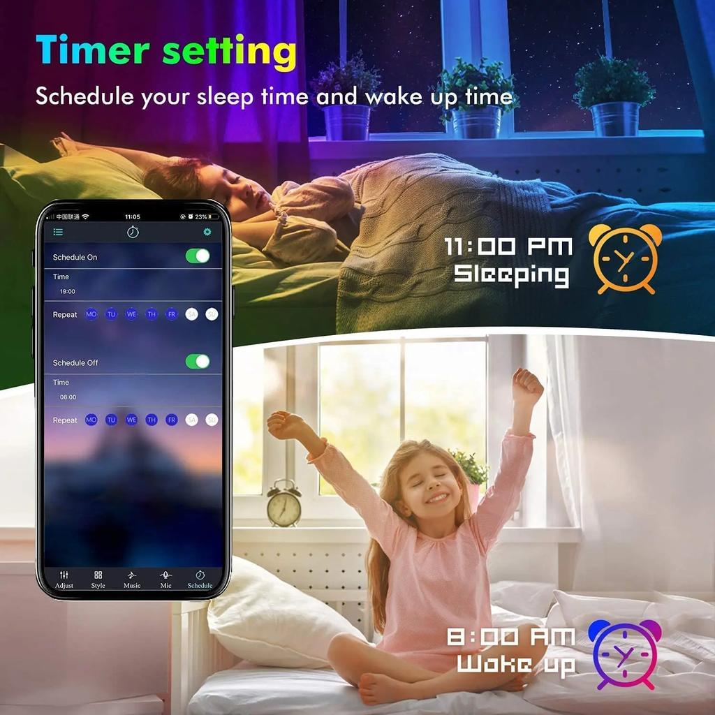 RGB Светодиодные ленты Рождественские Умные SMD 5050 Bluetooth Гирлянда Гибкая лента Диодная лента Подсветка Управление через приложение Декор для дома и комнаты