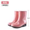 До середины голени резиновые сапоги женские на платформе резиновые туфли модные уличные туфли без застежек дождевые сапоги женские водонепроницаемые рабочие ботинки женские