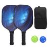 Pickle Ball Paddles Honeycomb Core Fiberglass Surface Pickle Ball Set with 2 Rackets 2 Balls 1