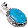 Neon Blue Apatite Handmade 925 Sterling Silver Jewelry Pendant 2.56" b8S81
