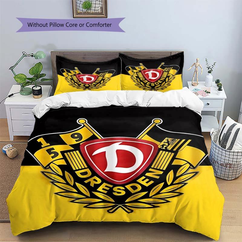 Dresden Sport Club Large Emblem Flag Print 3‑Pieces Duvet Cover Set Sport Fan Bedding Bedroom Home Decor Without Pillow Core Comforter