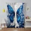 2 шт. шторы с бабочками и цветами, художественный декор, декоративные шторы для дома, для гостиной, спальни, всесезонные, с изображением животных, полузатемняющие