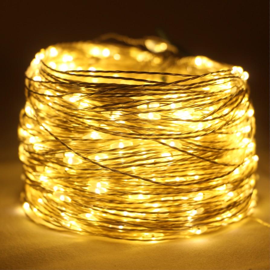 30/100/200 м светодиодные гирлянды из медной проволоки, уличные гирлянды, светодиодные гирлянды с дистанционным управлением, уличная рождественская елка, сад, свадьба, декор для патио, светильник