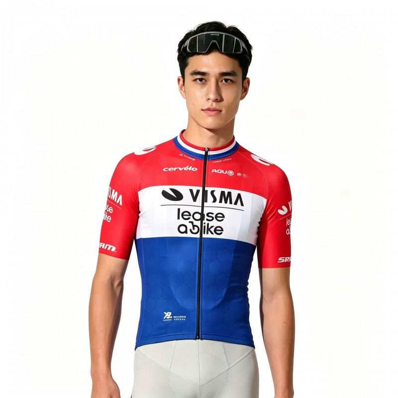 Mens Cycling Jersey Short Sleeve Breathable Quick-Dry Aero Road Bike Shirt Ride