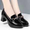 Women's Leather Shoes Spring and Autumn Women's Shoes Ladies' Single Shoes Thick Heels Soft Leather Comfortable Lightweight Shoes
