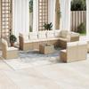 VidaXL Garden Lounge Set 11 Pcs with Beige Cushions Wicker 3217808