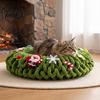 Fluffy Pet Cave Christmas Bed, Oval Wrapped Cat Warm Faux Thickened Cozy Shelter Winter Nest for Small Cats Dogs, Decor Sofa