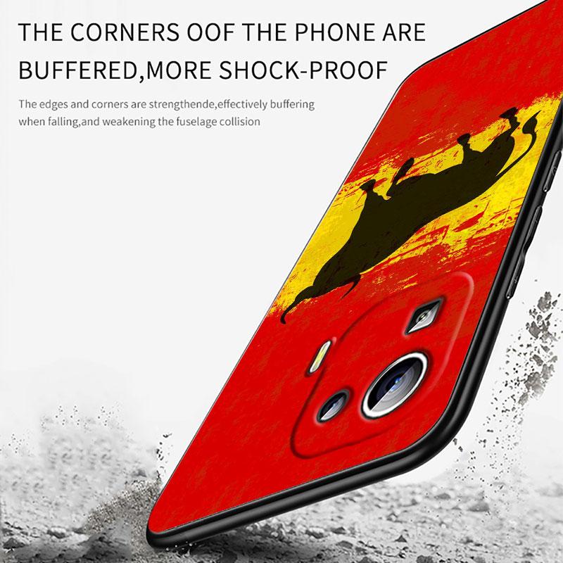Spain Spanish Red Flag Cover For Xiaomi Mi 13 Pro Lite 12X 12 11 11T 11i 10T 10 Pro Lite Ultra 5G Black Phone Case