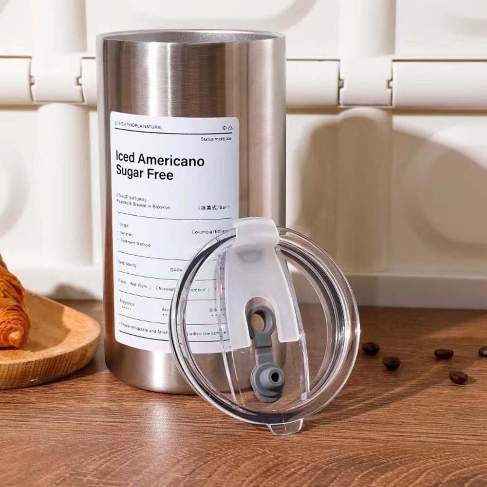 With Straw Stainless Steel Coffee Mug Double-layer Vacuum Handheld Drinking Mug Gifts