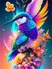 5d Diy Diamond I Painting Mosaic Buzzing Bird Flower Full Round Square Embroidered Animal Handmade Wall Decoration