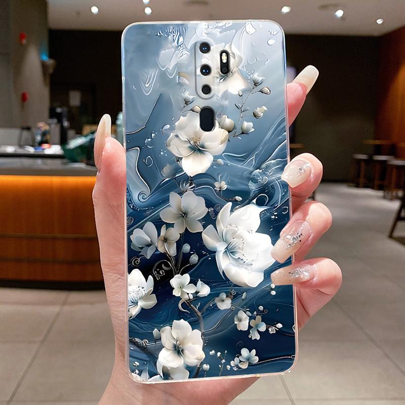 Для OPPO A9 (2020) / А5 (2020) Чехол Роскошная Мода Бабочки Цветы Прозрачный Мягкий Силиконовый Задний Чехол для Телефона Oppo A9 A5 2020