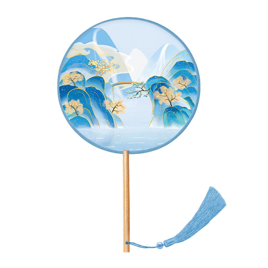 Веер в китайском стиле, тушь, живопись, древний китайский стиль, китайская свадьба с подвеской, ручной круглый шелковый веер с кисточками