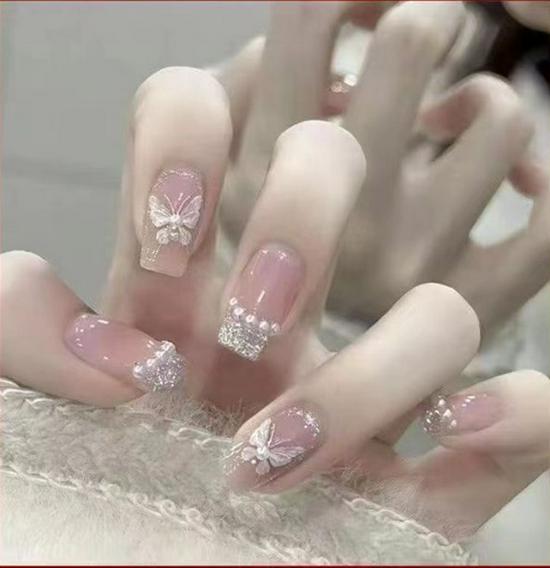 Маленький медвежонок Глиттер Румяна Аврора Градиент Нейл-арт - Сладкий Чистый Стиль Желания