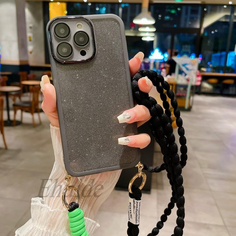 Плюшевый чехол-ремешок для Xiaomi POCO X6 Pro F6 M6 X5 F5 X3 F3 Redmi Note 13 Pro Plus, блестящий, мягкий ТПУ, милый чехол с ремешком-шнурком через плечо