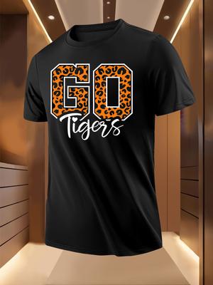 Летняя футболка с смелым леопардовым принтом Дизайн GO Tigers - ...