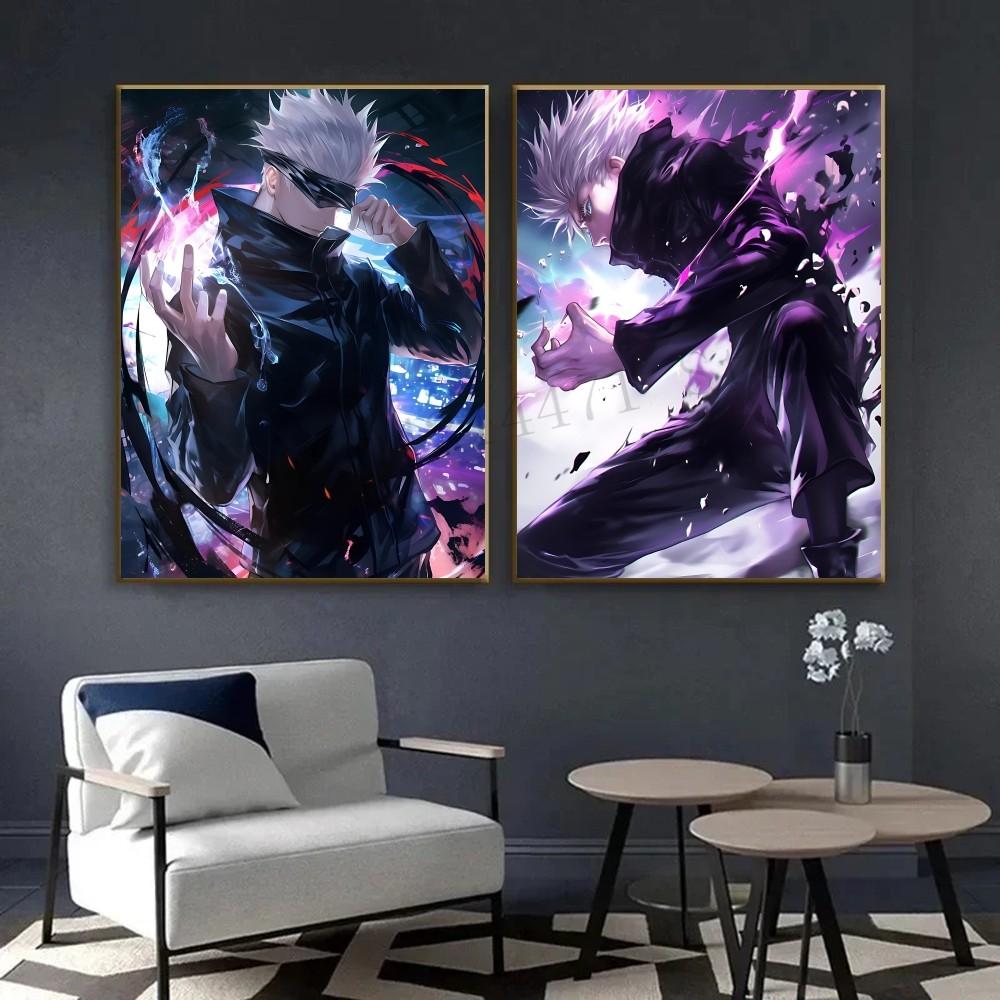 1 шт. Популярный классический аниме мальчик J-Jujutsu Kaisen Годзё Сатору Постер HD Постеры Декор для дома, комнаты, бара, кафе, Искусство, Настенная живопись, Картина