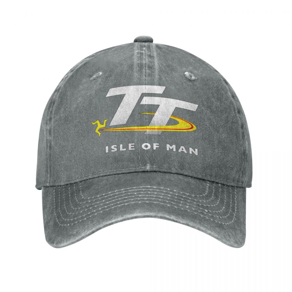 2023 Isle Of Man TT Races Merch Unisex Women Trucker Hat Motorcycle Racing Distressed Denim Washed Caps Hat Gift Snapback Cap
