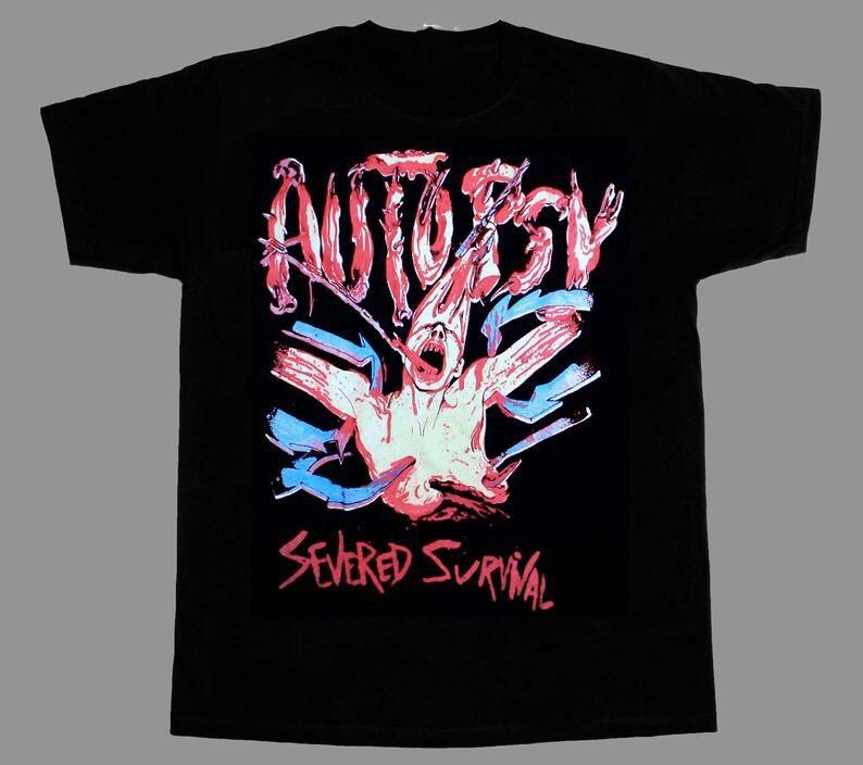Винтажная футболка Autopsy Band Severed Survival для мужчин, черная, хлопок, CG2233, унисекс