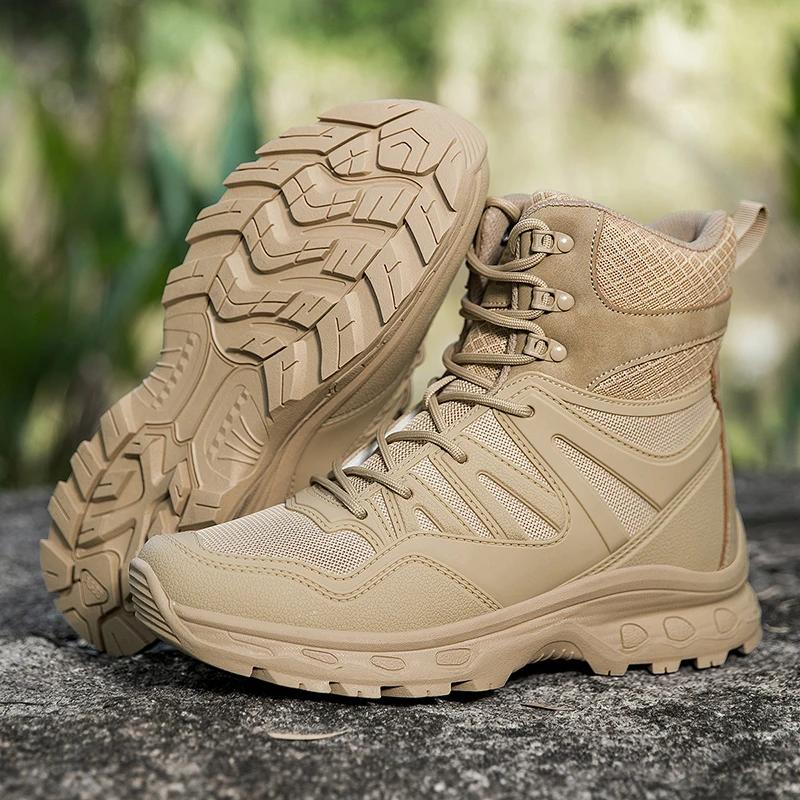 New Trendy Camouflage Hiking Boots for Men Platform Waterproof Trekking Boots Non-slip Outdoor Boots Men Big Size 47