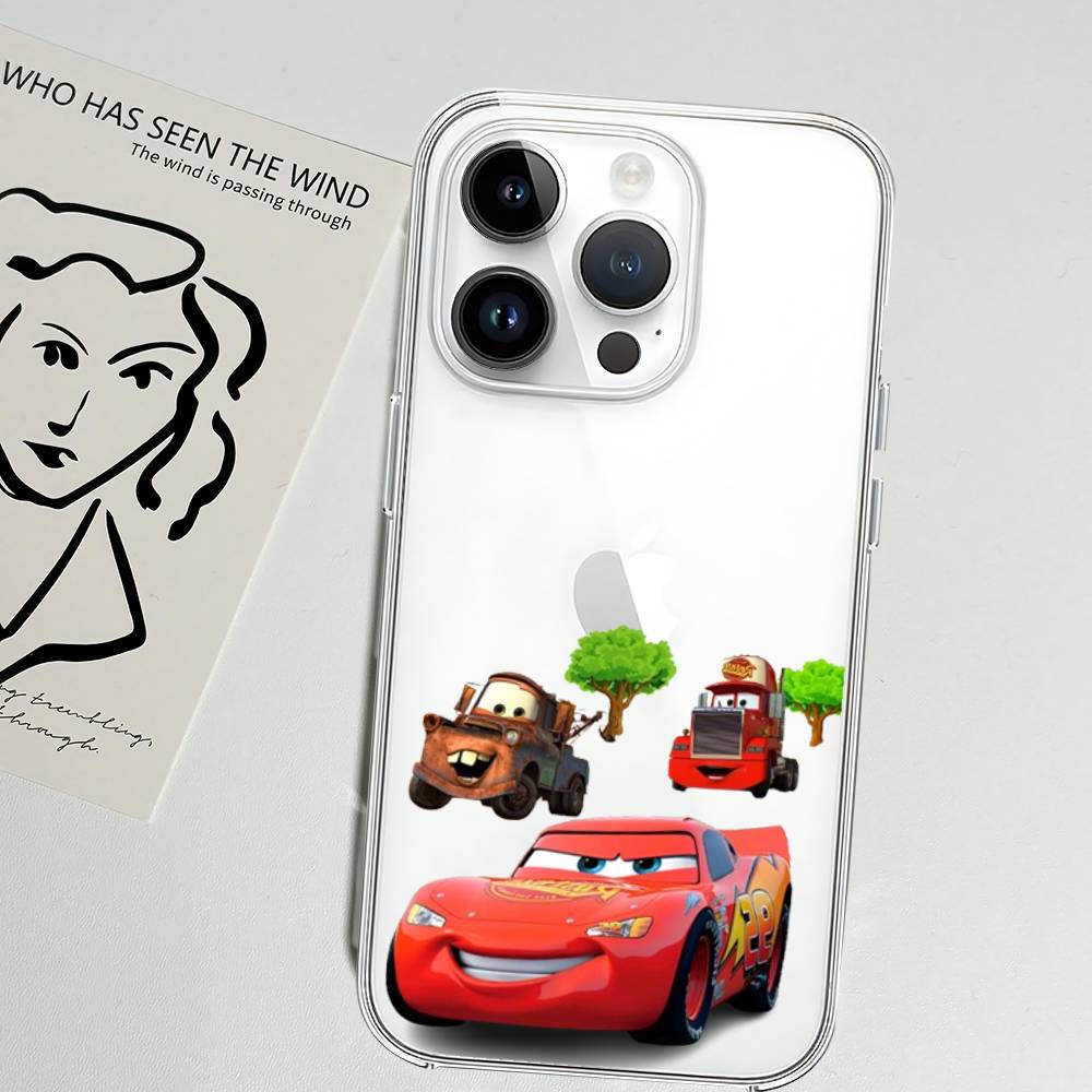Чехол для телефона Cars L-Lightning M-McQueen Мягкий прозрачный чехол для IPhone 17 16 15 14 13 12 11 Pro Max Mini Plus Ударопрочный чехол