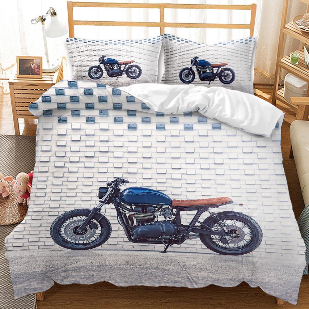 Comforter Motorbike Comforter Set Queen Size Boys Motocross Rider Teen Racing Motorcycle Dirt Bike Bedding Set