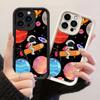 JT493 Космический милый космонавт на планете для iPhone 17 16 15 14 13 Pro Max Samsung S26 S25 Ultra A17 A07 A56 A16 Xiaomi 15T Redmi 15c 14C Мягкий чехол