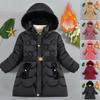 Winter Girls Coat Keep Warm Thicken Kids Jacket Hooded Zipper Fur Collar Princess Outerwear Children Clothing