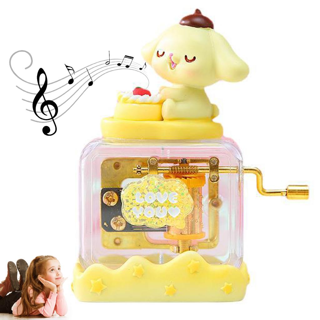 Heidi Rabbit Music Box With Big Ears Hand-Cranked Desktop Ornament Compatible With Home Decor