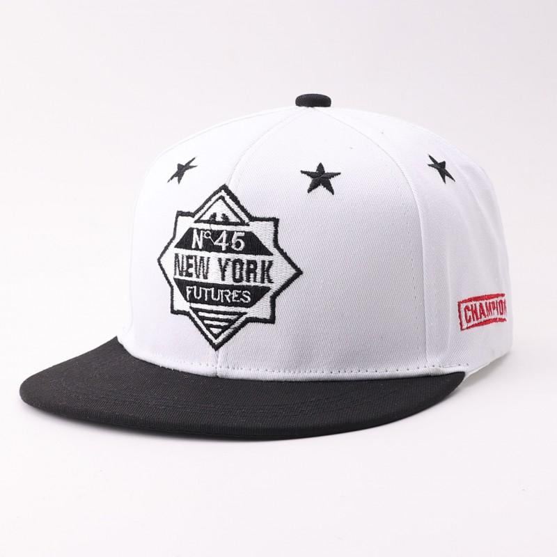 Flat Brim Baseball Cap Hip Hop Style Embroidered Sun Hat Men Women