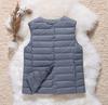 Women's Ultra Light Short Down Vest Winter Packable Down Jacket Lightweight Outdoor Puffer Vest Coat O/v Neck Button Up Solid Casual Vest Coat