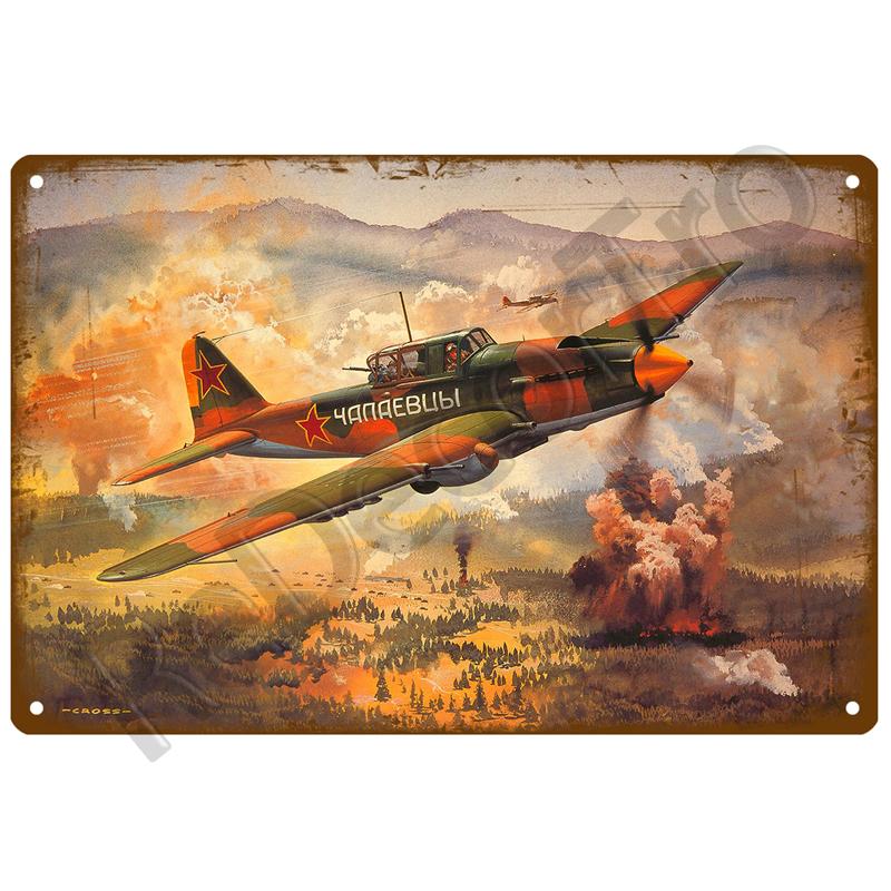 Airplane Retro Decorative House Metal Sign Plate Posters On The Wall Tin Sign Vintage Poster Decor Wall Art Room Decoration