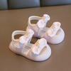 Босоножки для маленькой девочки весна и лето 0-1-2 года, детская обувь с мягкой подошвой, летние туфли принцессы, нескользящая обувь для девочек