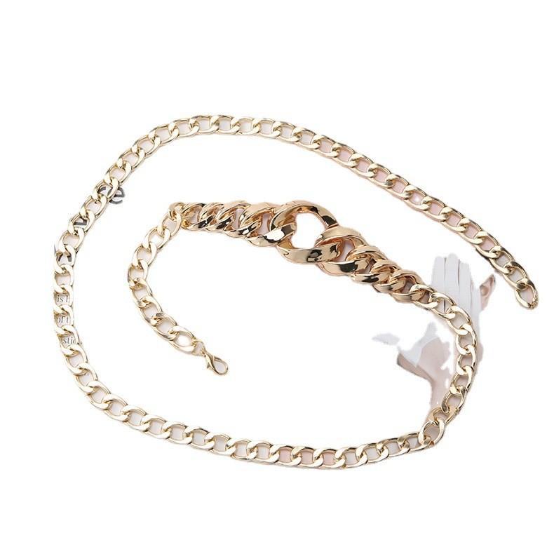 Metal Chain Waist Belt For Women Fashion Accessory With Round Buckle For Casual And Office Looks