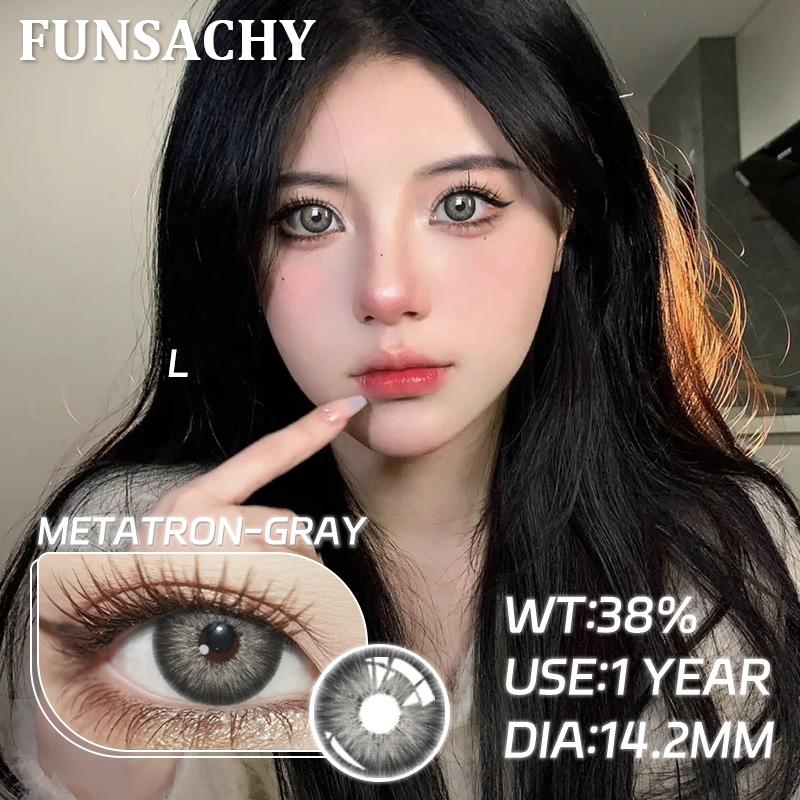 FUNSACHY 1 Pair Blue Contact Lenses for Eyes Natural Colored Contact Blue Eyes Lenses Korean Contacts Lenses Yearly Green Pupil