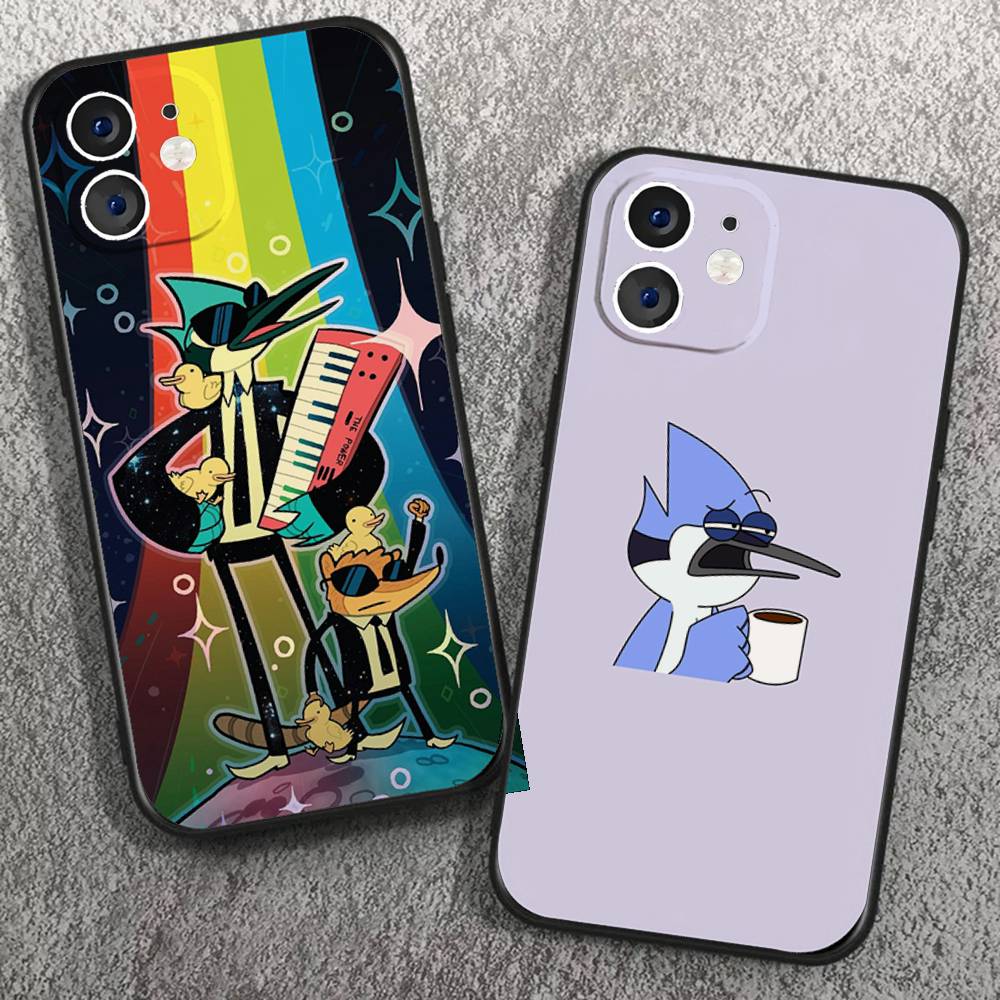 R-regular Мультяшный Чехол Для Телефона IPhone 17 Air 16 15 14 13 Pro Max 11 12 Черный Силиконовый Чехол