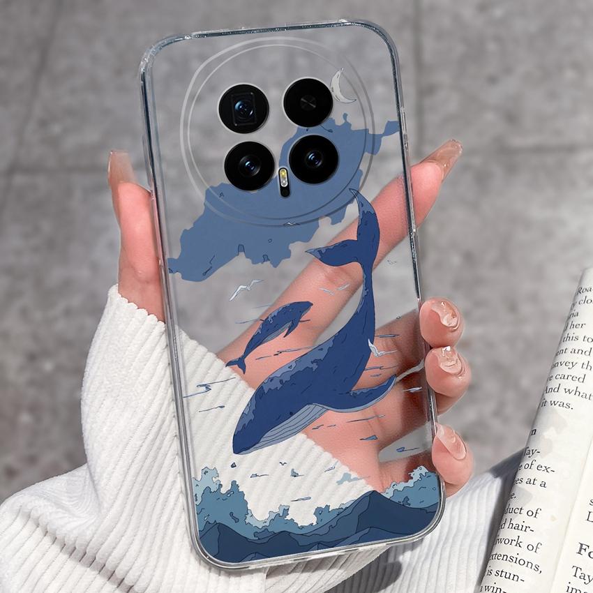 Для Huawei Honor Magic8 7 6 5 Pro Nova 12 Ultra 12i Чехол для телефона Красивый цветочный узор Прозрачный силиконовый Полностью защитный чехол Для корпуса Huawei