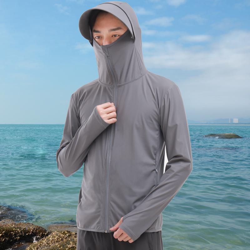 Унисекс Летняя одежда Ice Silk с защитой от ультрафиолета: Дышащая и модная защита от солнца для рыбалки.