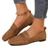 Fashion Women Suede Flats Loafers 2024 Spring New Square Toe Casual Walking Shoes Femme Fashion Rerto Dress Shoes Big Size 35-43 Zapatos