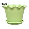 Breathable Plastic Planter Wavy Edge with Saucer, Thickened Flower Pot Pots for Home Decor Drainage Holes, Modern Plant Indoor Outdoor Plants