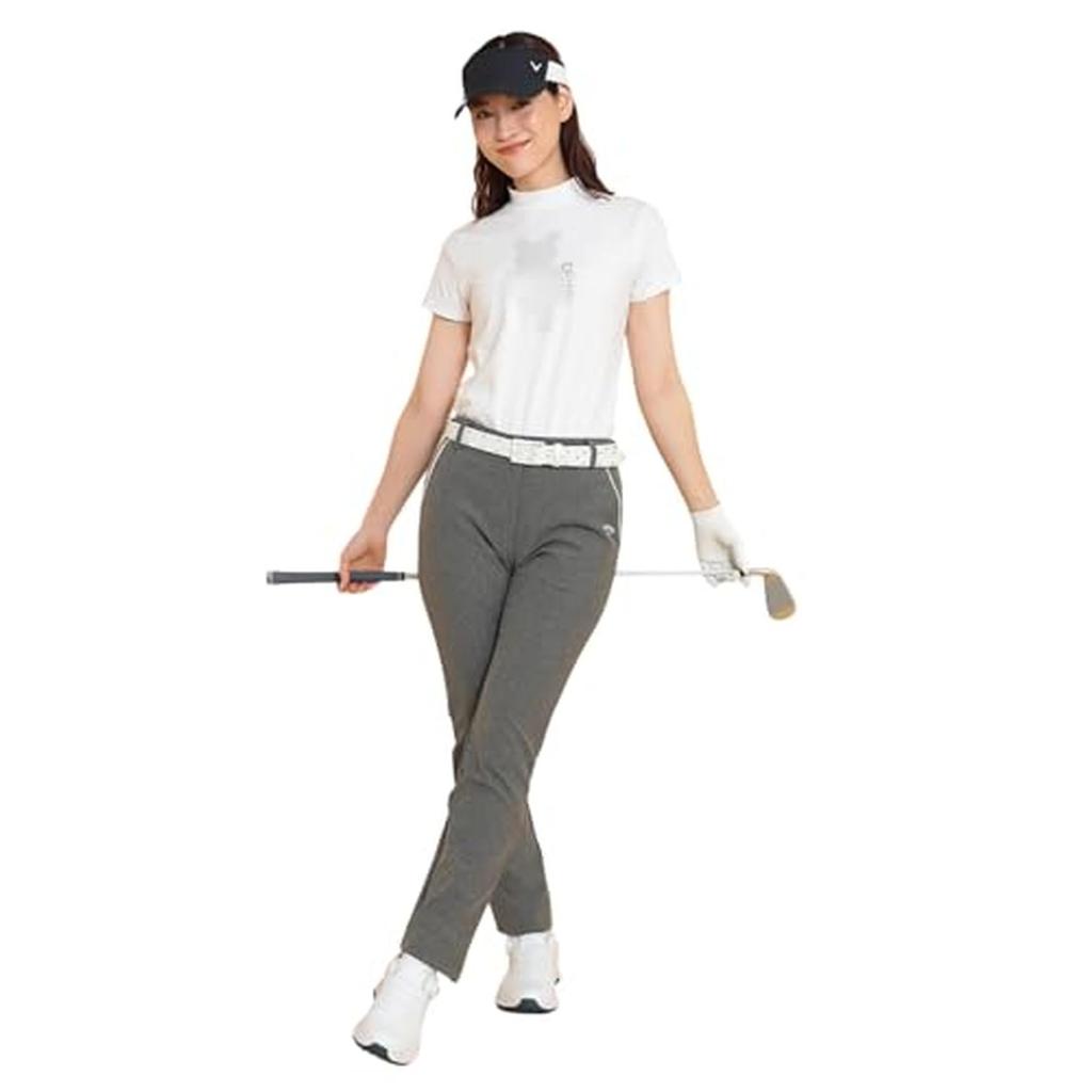 Callaway Футболка с коротким рукавом и воротником-стойкой Bear Golf Нижнее белье C24234202 L Женская (Эластичный, Принт) / / 1030_Белый