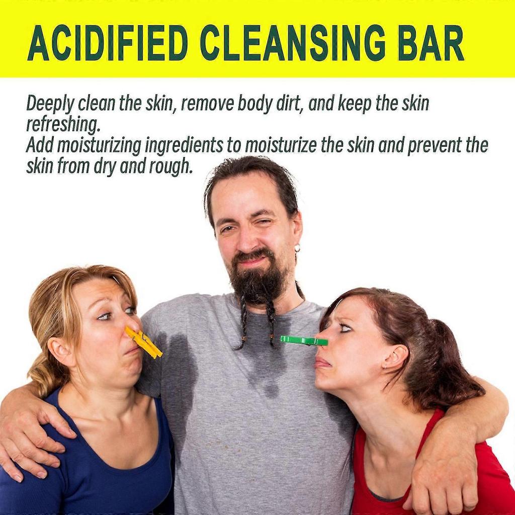 Acidified Cleansing Bar, 24-Hour Odor Control, Removes Odor Better than Soap, Acidified Cleansing Bar Skincare Cleansing Bar Soap