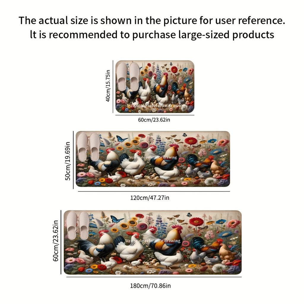 1 шт., кухонный коврик с мотивом фермерского дома, мягкий утолщенный кухонный коврик, водонепроницаемый нескользящий маслостойкий напольный коврик, коврик для бега