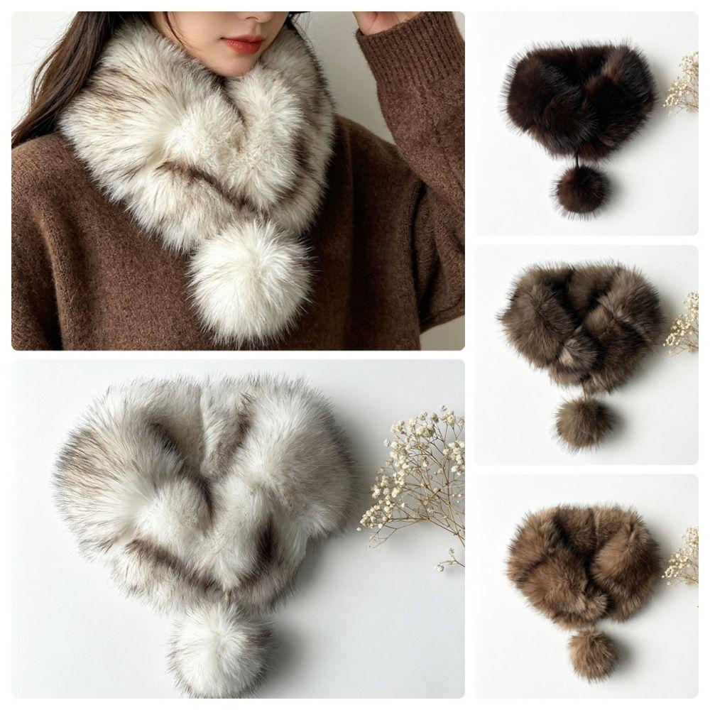 Thickened Plush Scarf Keep Warm Neck Wrap Soft Neck Warmer Winter