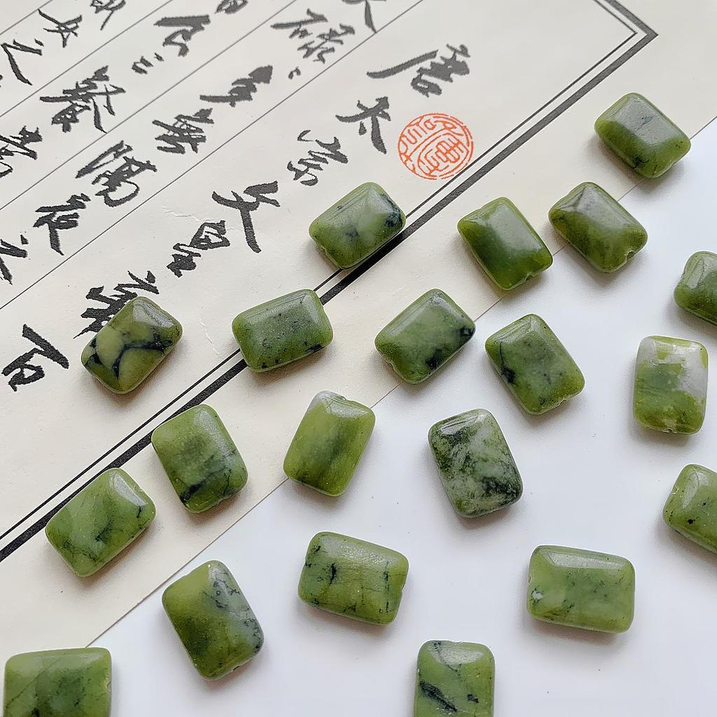 Chinese-Style Natural Stone Beaded DIY Jewelry Set: Bracelet, Necklace, & Earring Materials