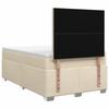 Box Spring Bed with Mattress Cream 120 x 190 cm Fabric